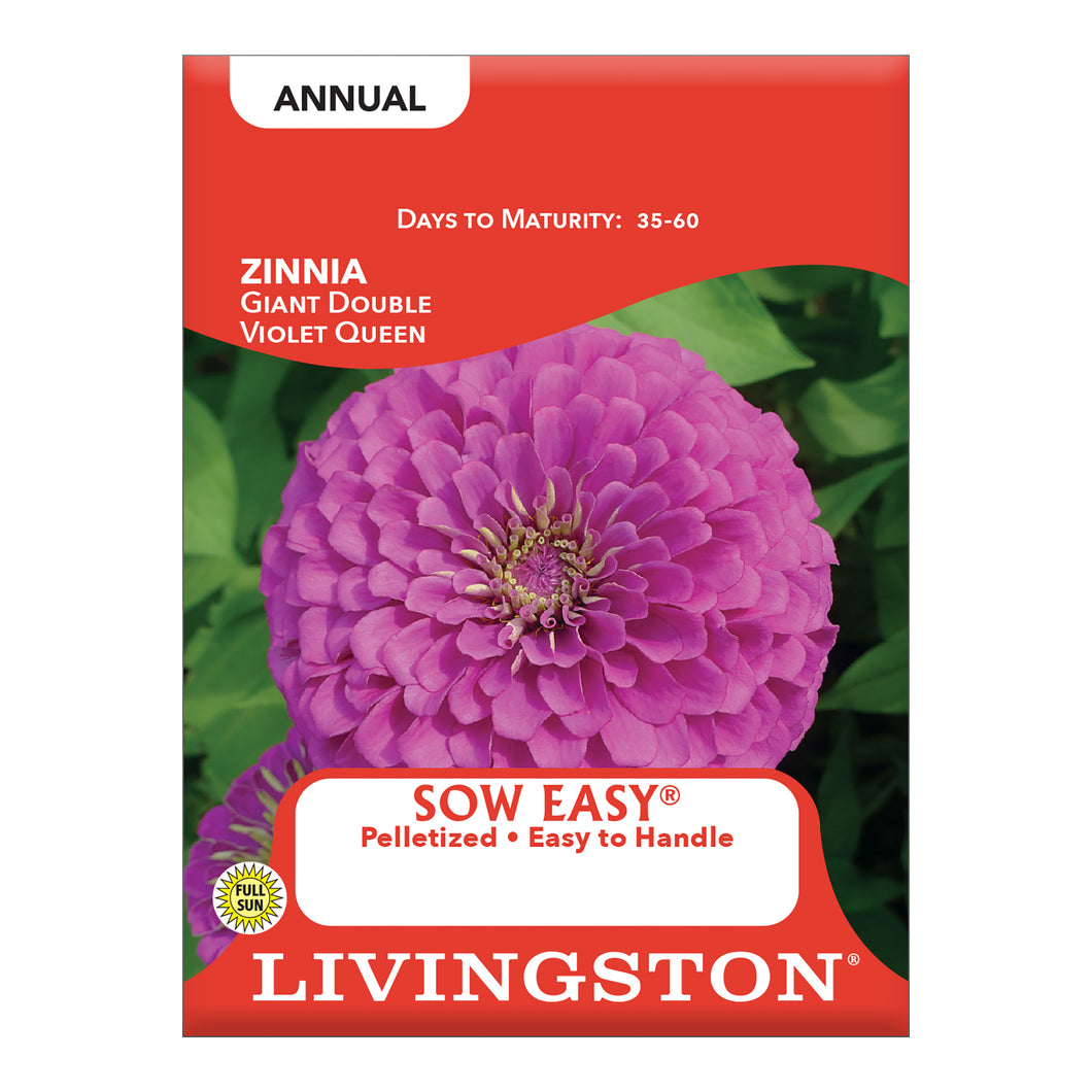 SOW EASY - ZINNIA GIANT DOUBLE VIOLET QUEEN